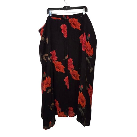 Vtg 90s Y2K Dark Floral Skirt NWT Women Plus 3X Black Red Whimsigoth Grunge Goth - Picture 2 of 15